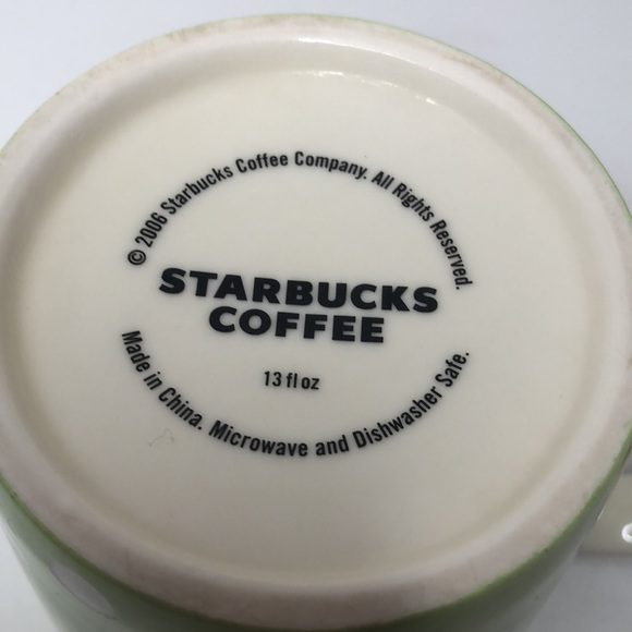 Starbucks 2006 Green and White Polka Dot Ceramic Mug - Picture 3 of 4